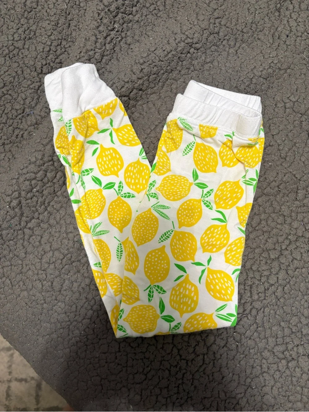 Little Sleepies White & Yellow Lemon Print Long Sleeve Pajama Set